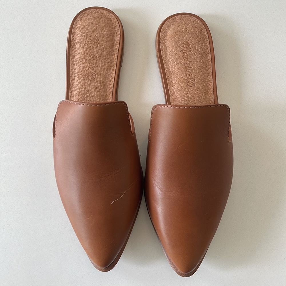 NWT Madewell Gemma Leather Mule in English Saddle Size 8